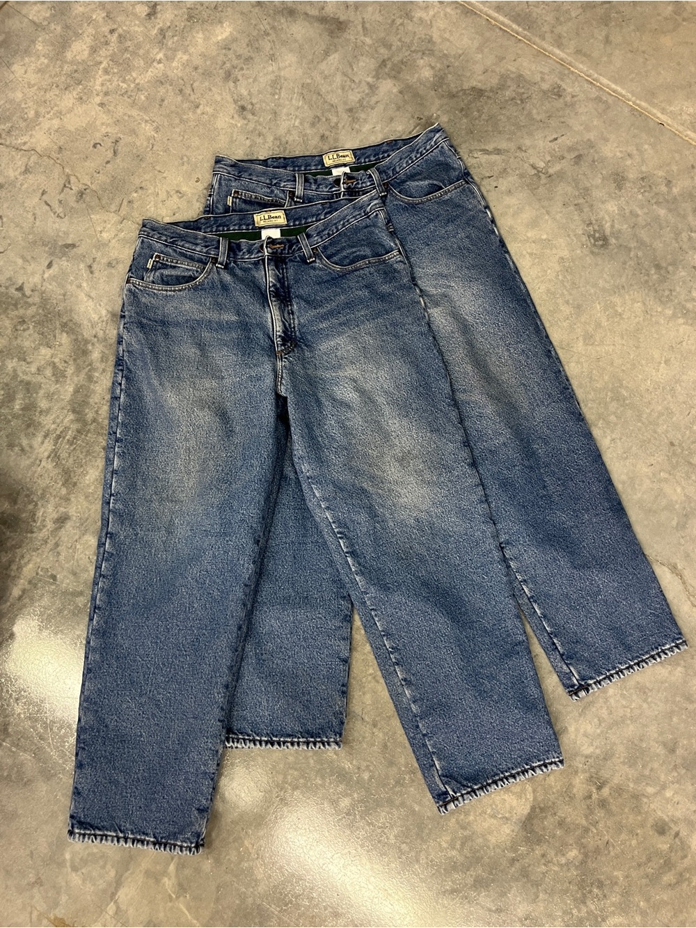 PAIR: Early 2000’s - LL Bean Fleece lined denim